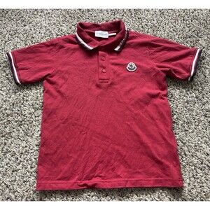 Moncler Polo Shirt Boys 8A Red Short Sleeve